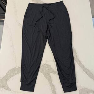 Lole Jersey Knit High Rise Jogger Lounge Pants Women's Medium Gray Cinch Waist